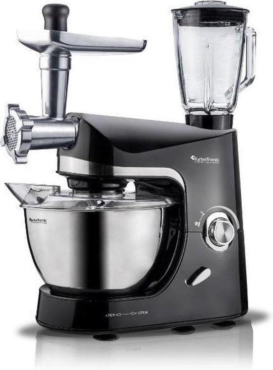 TurboTronic TT-007 Foodprocessor / Keukenmachine - 5 Liter - 2000W - Zwart(Zwart)