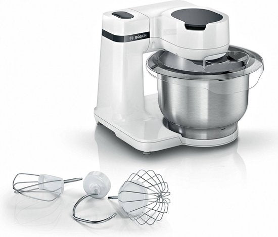 Bosch MUM Serie 2 - MUMS2EW00 - Keukenmachine - 700W - 3,8L - Wit(RVS, Wit/Kloppers/garde, Kneedhaak)