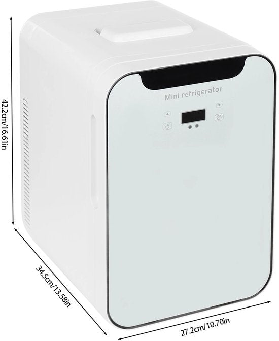 Merkloos / Sans marque DA Mini koelkast - Minibar - Minikoelkast - Mini koelkast voor drinken - Mini koelkastje - Mini koelkasten - 20 Liter - Wit