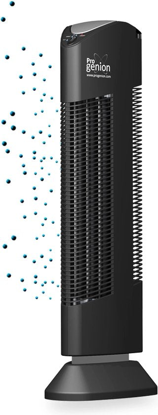 Progenion Luchtreiniger met ionisator, geen / zonder filters vervangen Zwart(Zwart， Zilver)