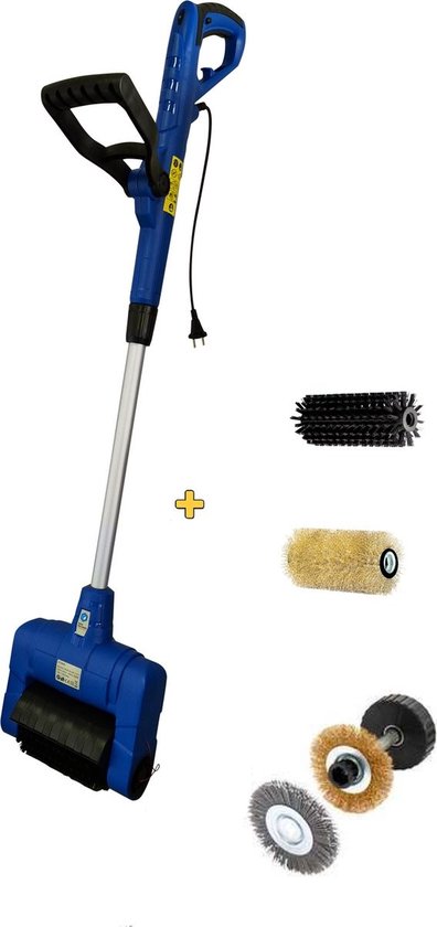 Borg DT3005 Universele Elektrische Oppervlakte en Voegenreiniger - MultiBrush - Kopere Borstel - Voegen Borstel - Onkruidborstel - Terrasreiniger - Terrasschrobber - Inclusief 4 Borstels