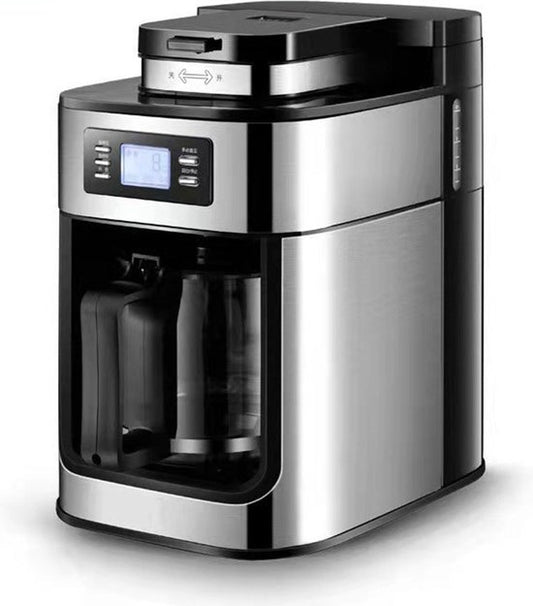 Merkloos / Sans marque Volautomatische 2-in-1 Koffiemachine Espresso-Koffiemachine - Filterkoffie - Elektrische Koffiemolen - LED-display - Automatische Warmhoudfunctie