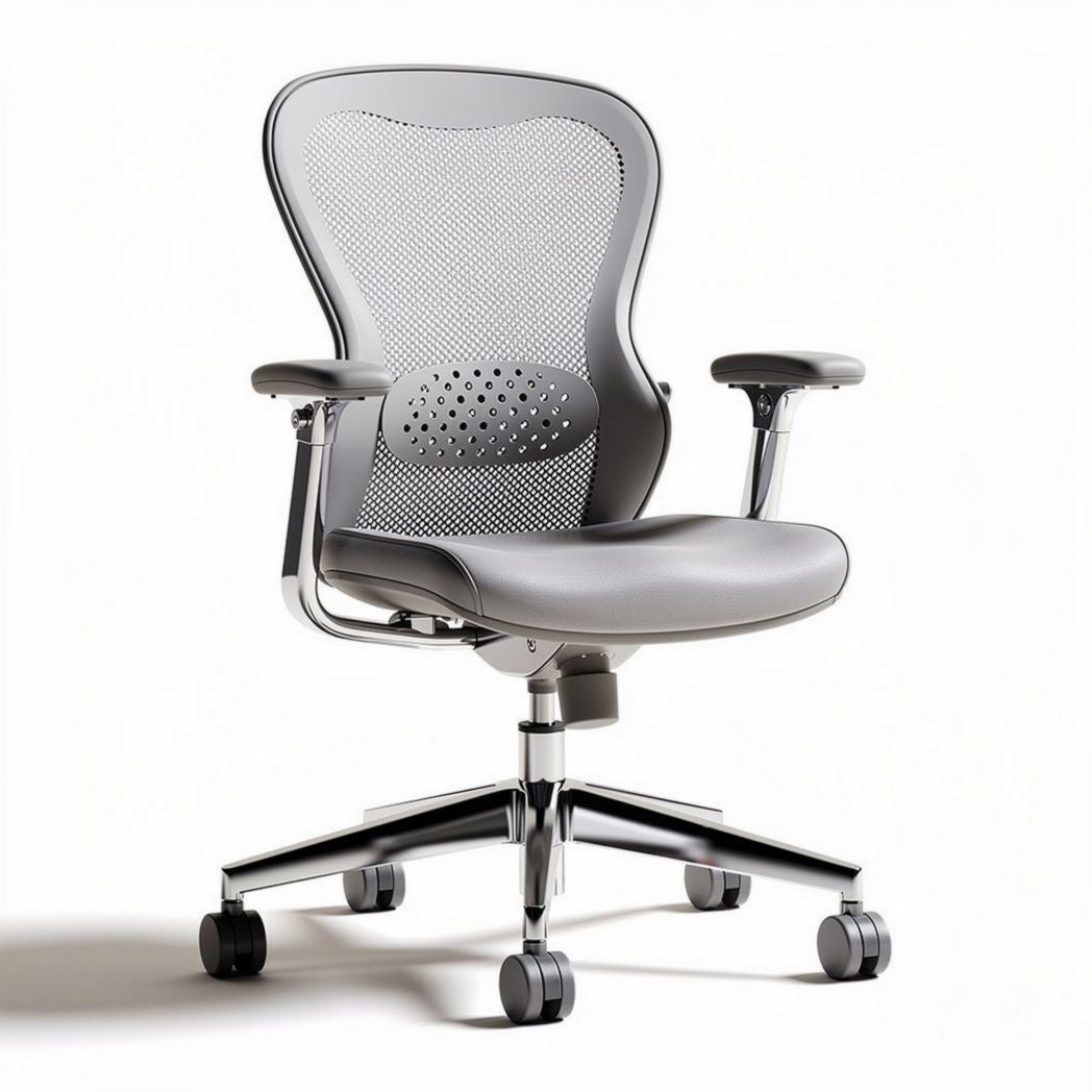 Ergonomische bureaustoel met mesh rugleuning en armleuningen grijs 60 x 60 x 100cm