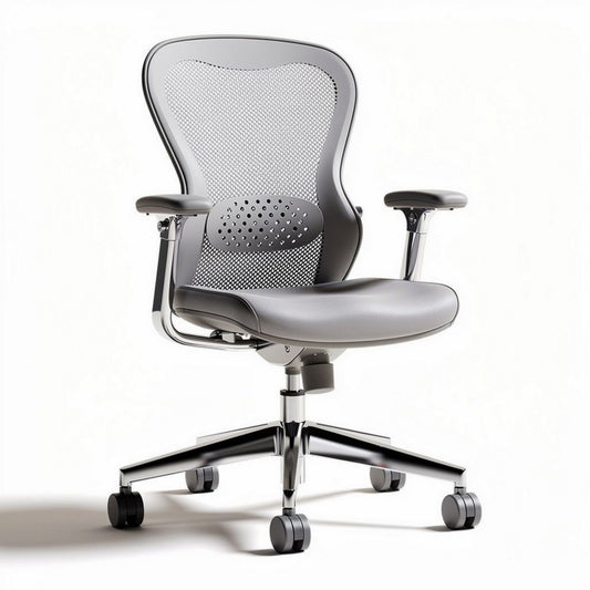 Ergonomische bureaustoel met mesh rugleuning en armleuningen grijs 60 x 60 x 100cm