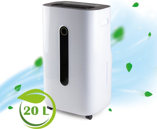 PRIMO PR580DH Luchtontvochtiger - Automatisch instelbaar - 20L/Dag - Geschikt voor Woonkamer, Slaapkamer, Badkamer  Kelder - Wit(20 l)