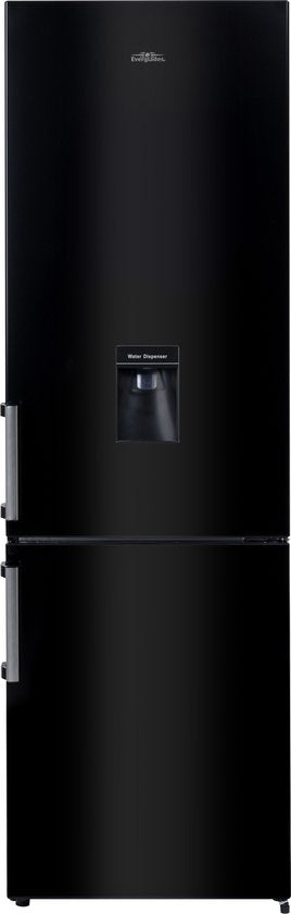 Everglades EVUD4049 - Koel- Vriescombinatie - Zwart Waterdispenser - E klasse - 268 Liter - 5 Jaar Garantie(Zwart)