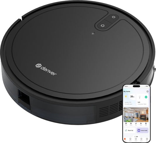 Denver Robotstofzuiger met Laadstation - Smartphone TUYA App - Gyroscope Navigatie - Geschikt voor Huisdierharen - RVC125(RVC125)