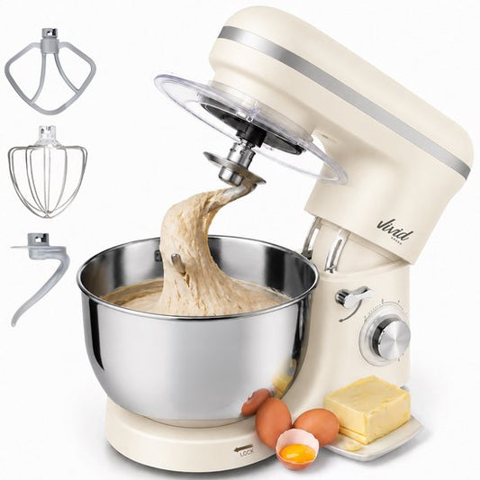 Vivid Green 2000W Keukenmixer - Geschikt voor Zwaar Deeg - 6,2L Mengkom - Keukenmachine - Keukenrobot - Crème(Creme)