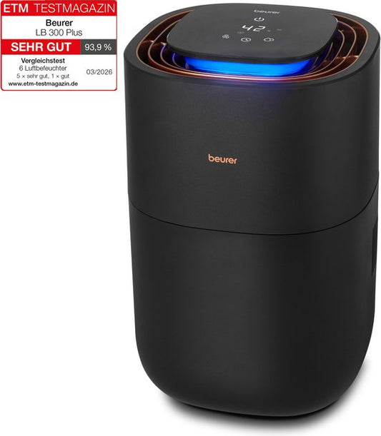 Beurer LB 300 Plus Luchtbevochtiger – Koudwaterverdamper – 45m² – 300 ml/u – Automatische Vochtigheidsregeling – Nachtmodus – Waterfilter – 3L – 26W – Zwart