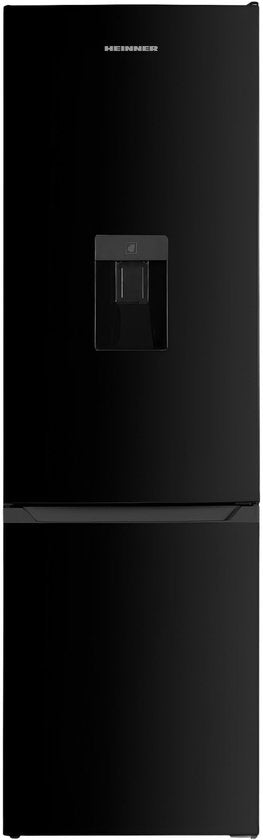 Heinner HC-HM260BKWDE++ Koel-vriescombinatie met Waterdispenser Zwart 260 L – Vrijstaand – Instelbare Thermostaat – Omkeerbare Deur – 5 Jaar Garantie(Zwart)