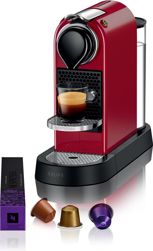 Krups Nespresso Citiz XN7415 - Koffiecupmachine - Rood - Compact - Energiezuinig(Rood/Geen melkopschuimer)