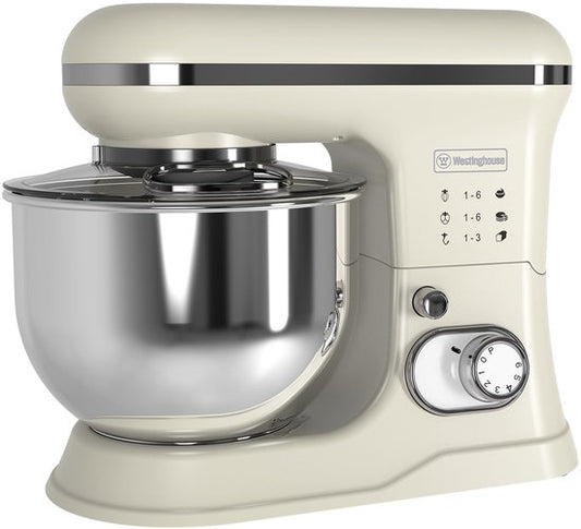 Westinghouse Retro Standmixer - 1200W - Keukenmachine 5L Mengkom - Keukenrobot - Keukenmixer - Foodprocessor - Beige(Beige)
