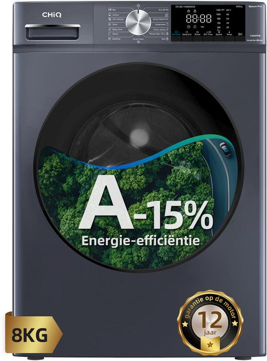 chiq CHiQ CFL80-14586IM3XA - Wasmachine - 8 KG - Space Pro - A-15% - 16 programma's - AI Smart - Stoomwassen  Quick Wash - 12 jaar garantie op motor(Engels)