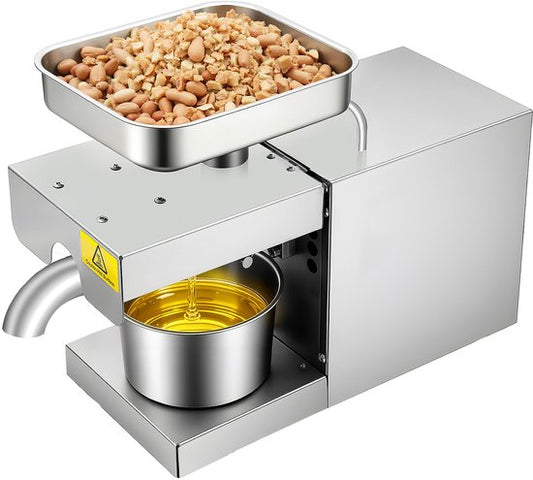 Merkloos / Sans marque Oliepers Elektrische Olieverdeler RVS Oliepersmachine Voor Thuis Pinda'S Sojabonen Koolzaad Sesamzaad 600W 220V