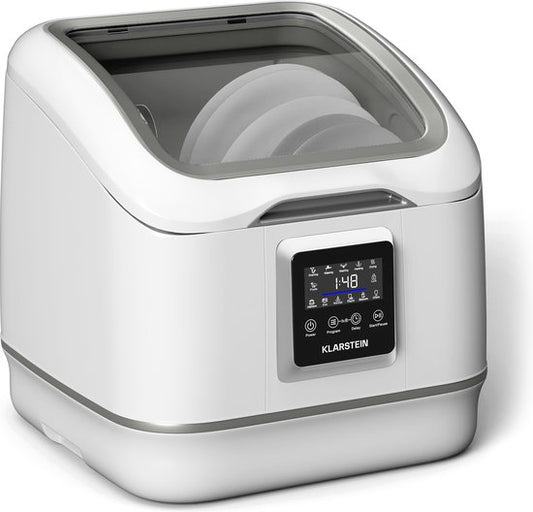 Klarstein SilentScrub tafelmodel vaatwasser - compacte en draagbare tafelmodel vaatwasser voor 3 couverts, 7 programma's en digitaal touchscreen - stille werking met 55 dB