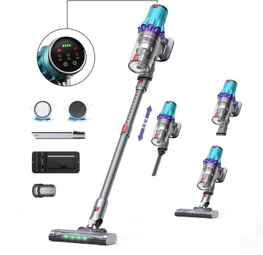 Avalue 3-in-1 Stelstofzuiger Draadloos – 300W – 32000Pa Zuigkracht – 60 Minuten – 4 Opzetstukken – Stofzuiger Zonder Zak – Zonder zak op accu