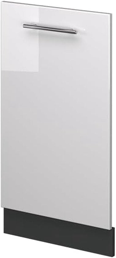 Merkloos / Sans marque Vaatwasserpaneel - Keukenfront - Keuken Completeren - Hoge Glans Afwerking - 45 cm Breed - Wit