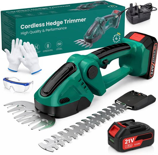 Twenty4seven® Elektrische Heggenschaar met Accu - Inclusief Buxusschaarmes  Grasschaarmes - Draadloze Snoeischaar  Grasschaar