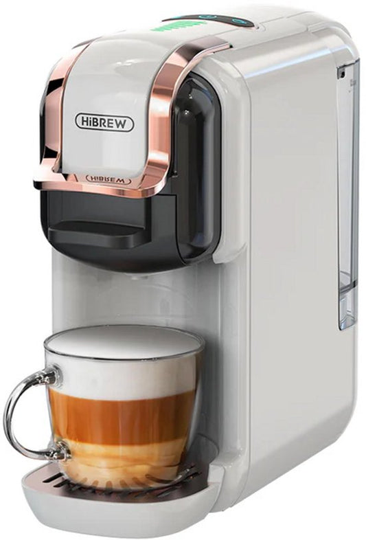 HiBrew 5-in-1 Koffiecupmachine – Meerdere Capsules – Heet/Koud – 19Bar – 1450W – Wit(Wit)
