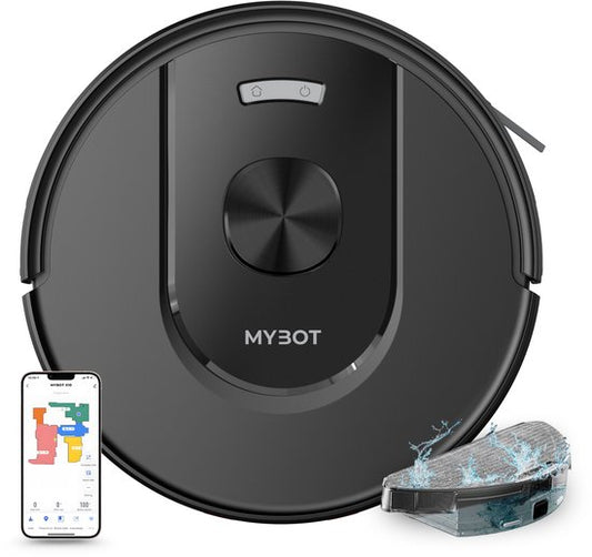 MYBOT X10 - Robotstofzuiger Met Dweilfunctie - 6000PA Zuigkracht - Ideaal voor Huisdierharen – Laadstation – LiDAR Navigatie(X10)