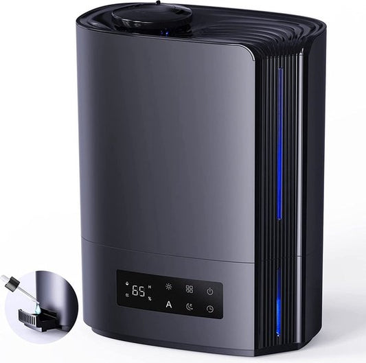 Merkloos / Sans marque Luchtbevochtiger 6 liter - ultrasoon - stille werking - timerfunctie - zwart - automatische uitschakeling